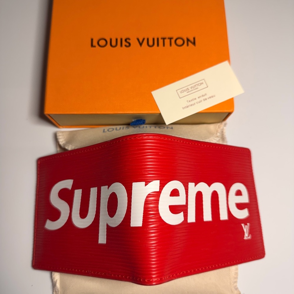 Louis Vuitton x Supreme Red Leather Bifold Wallet